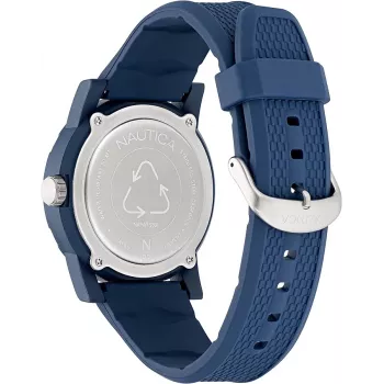 Nautica NAPATS301 Reloj de cuarzo analógico de hombre 42,5mm Esfera azul Pulsera de silicona