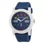 NAUTICA NAPATS304 reloj de hombre cuarzo analógico, 42,5 mm caja de acero inoxidable, correa de silicona azul, 100 m de resistencia al agua