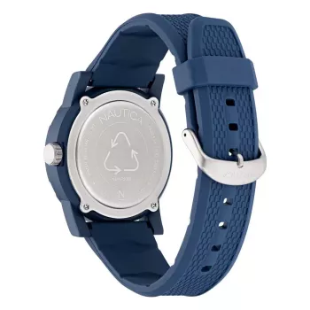 Nautica reloj de hombre NAPATS305 de cuarzo analógico esfera azul correa de silicona 42,5mm