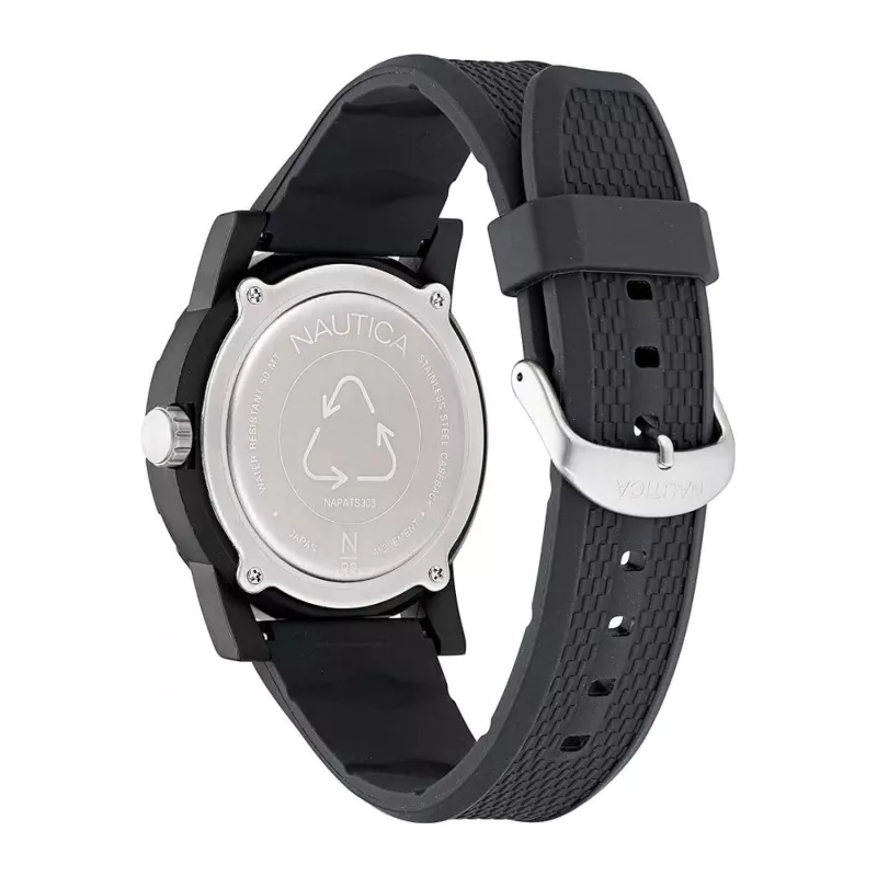 Reloj de cuarzo analógico para hombre Nautica Pacific Beach NAPATS303 azul silicona 42,5 mm