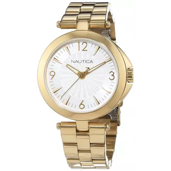 Nautica reloj mujer NAD14001L 35mm blanco piel