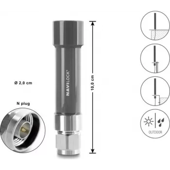 Navilock antena GNSS conector N 18 dB activa para exterior gris 10 cm (60738)