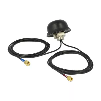 NAVILOCK Antena multibanda GPS GSM UMTS LTE SMA 2-5 dBi 2x2m RG-174 omnidireccional para montaje en techo en exteriores