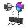 NEEWER 2×660 PRO II Kit de luz LED RGB para vídeo con 2 trípodes de luz de 200cm