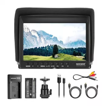 NEEWER F100 Monitor de campo + Cargador USB + Kit de batería