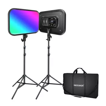 NEEWER RGB168 kit de luz LED para vídeo RGB, pack de 2 60W 2500-8500K