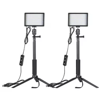 NEEWER ZC-10S Set de dos luces LED de vídeo con filtros y trípodes