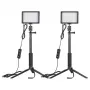 NEEWER ZC-10S Set de dos luces LED de vídeo con filtros y trípodes
