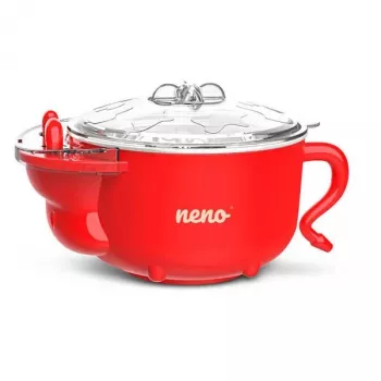 Neno Mucca Set de alimentación térmico con 2 cuencos, cubiertos y control de temperatura