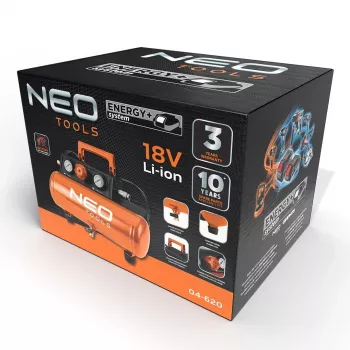 NEO TOOLS 04-620 Compresor de aire lubricado con aceite 24L 1,5kW 8bar 200L/min