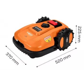 Cortacésped de batería sin escobillas NEO Tools 04-621 40V con bolsa de recogida de 40L y función de acolchado