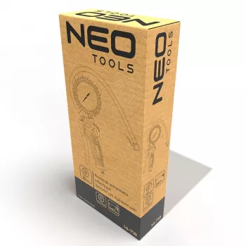 Juego de 5 accesorios para compresor NEO Tools 14-718 con manguera en espiral, pistola de soplado y pistola de inflado de neumáticos