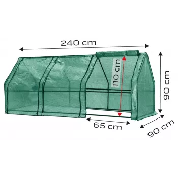 NEO Tools 15-912 invernadero con placas de policarbonato de doble pared, marco de aluminio anodizado, 0,6 m² de superficie de cultivo, 2 tapas ajustables, protección UV, plateado