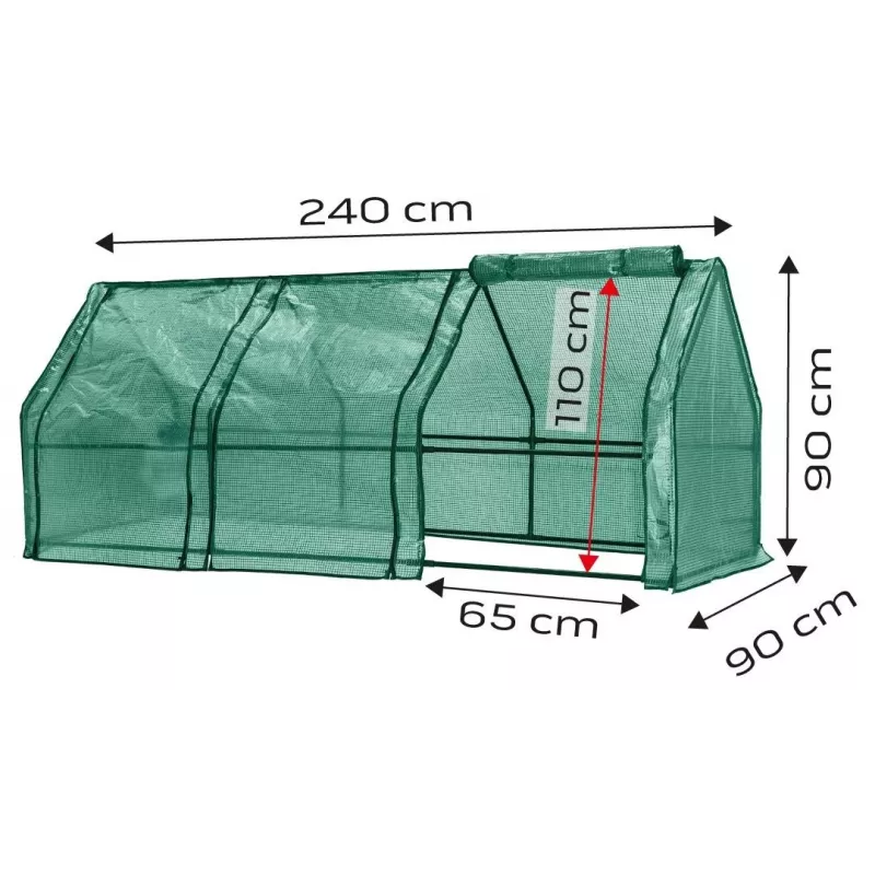 NEO Tools 15-912 invernadero con placas de policarbonato de doble pared, marco de aluminio anodizado, 0,6 m² de superficie de cultivo, 2 tapas ajustables, protección UV, plateado