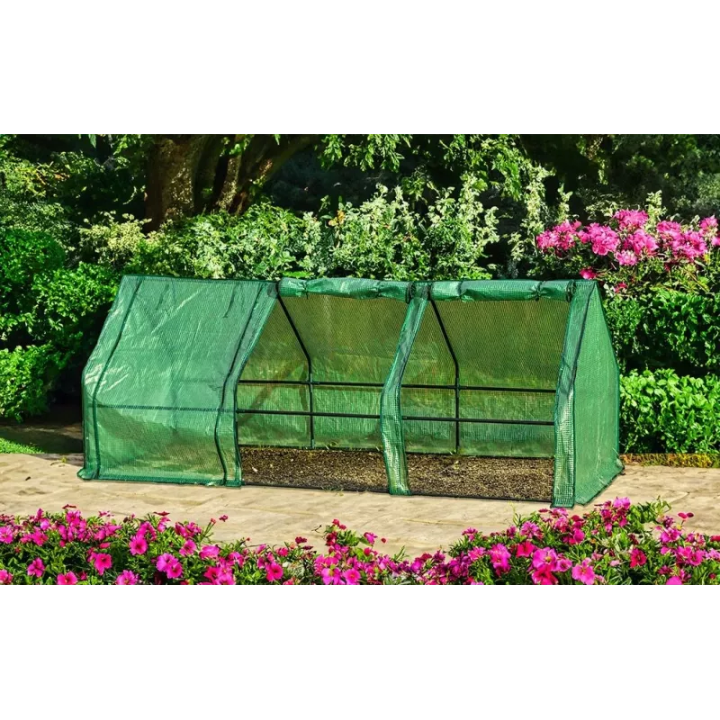 NEO Tools 15-912 invernadero con placas de policarbonato de doble pared, marco de aluminio anodizado, 0,6 m² de superficie de cultivo, 2 tapas ajustables, protección UV, plateado