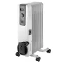 NEO TOOLS Radiador de aceite 1500W con 7 elementos, 3 niveles de calor, termostato ajustable, protección contra sobrecalentamiento, protección antivuelco, ruedas integradas, blanco