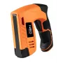 NEO Tools 16-050 grapadora manual para trabajos de tapicería, aislamiento y decoración, fuerza ajustable, grapas tipo J 6-14 mm, negro/naranja