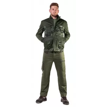 NEO TOOLS 81-211-M Chaqueta de trabajo softshell, gris/negro/verde, talla M, repelente al agua, cortavientos, transpirable, reflectante