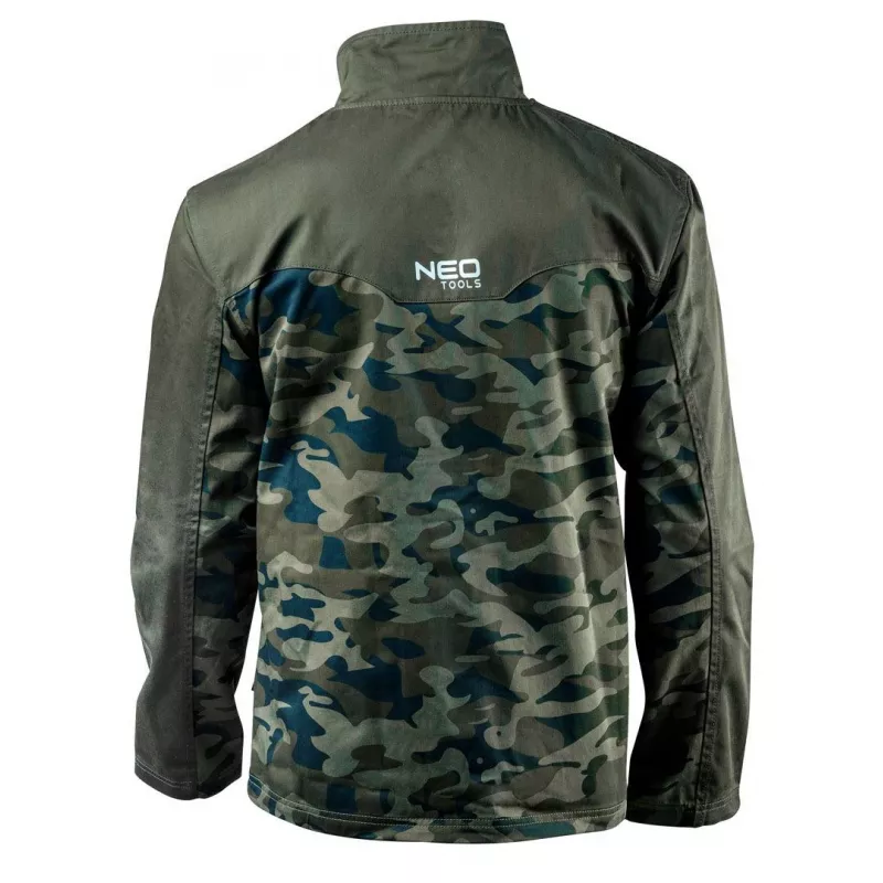 NEO TOOLS 81-211-XXXL chaqueta de trabajo con 7 bolsillos y elementos reflectantes, gris/verde, EN ISO 13688