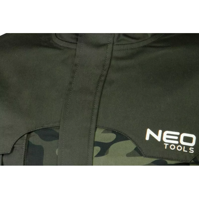 NEO TOOLS 81-211-XXXL chaqueta de trabajo con 7 bolsillos y elementos reflectantes, gris/verde, EN ISO 13688