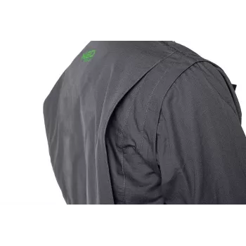 NEO TOOLS 81-217-XXXL Chaqueta de trabajo gris/verde - algodón resistente, 7 bolsillos, reflectante