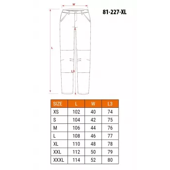 NEO Tools 81-227-XL Pantalón de trabajo de protección, gris/negro, talla XL, 267 g/m² policotón, rodillas reforzadas, EN ISO 13688