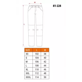 NEO Tools 81-228-M Pantalón de protección con refuerzo de rodillas CORDURA®, 10 bolsillos, gris/negro, talla M