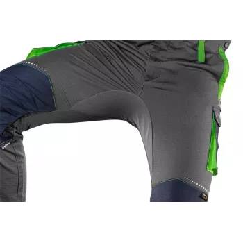 NEO TOOLS 81-247-XXL Pantalón de trabajo profesional con bolsillos para rodilleras, Gris/Verde, Talla XXL