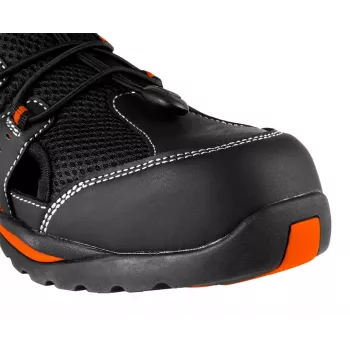 Zapatos de seguridad NEO Tools 82-079-46 S1P SRC con puntera de acero, piel serraje, negro/gris, talla 46 EU