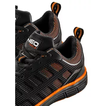 Zapatos de seguridad NEO TOOLS 82-097 S1P SRC, talla 42, negro/gris, puntera de acero y protección antiperforación