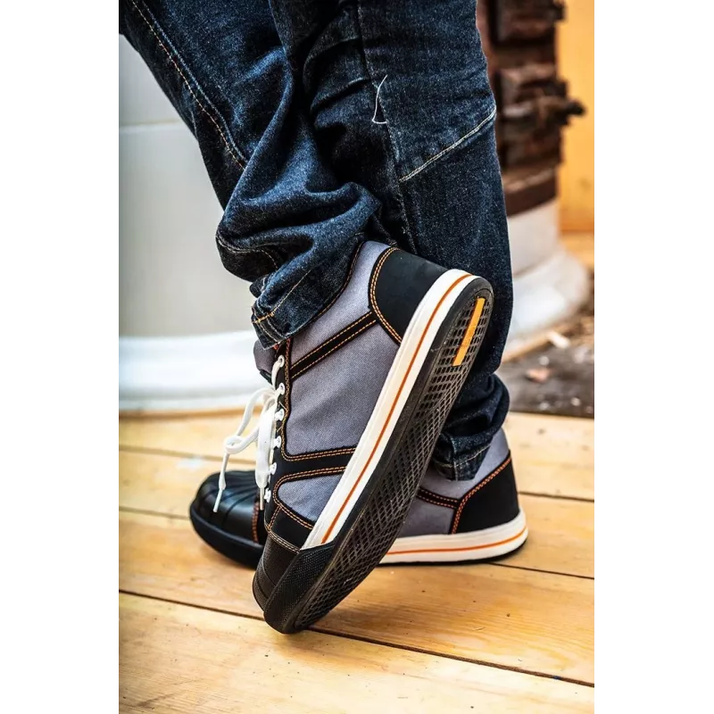 Zapatos de seguridad NEO TOOLS 82-118 S1P SRC, puntera de acero, suela de PU, gris/negro, talla 42