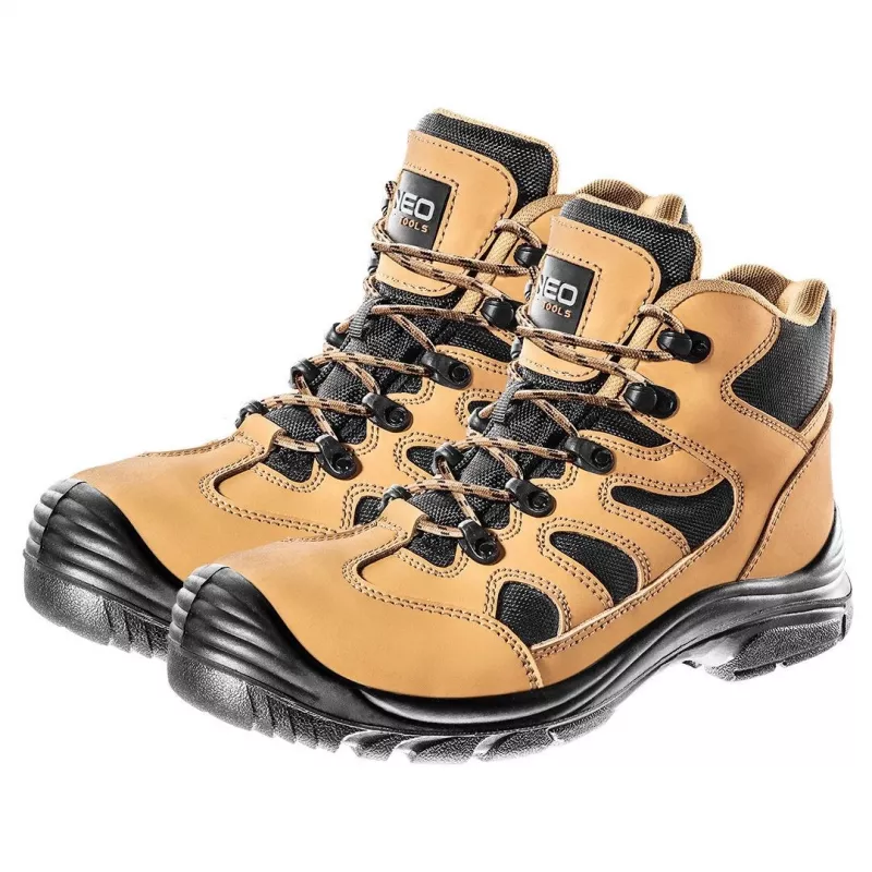 NEO TOOLS 82-120 S1P SRC zapatos de seguridad con puntera de acero y protección antiperforación, piel serraje, talla 42