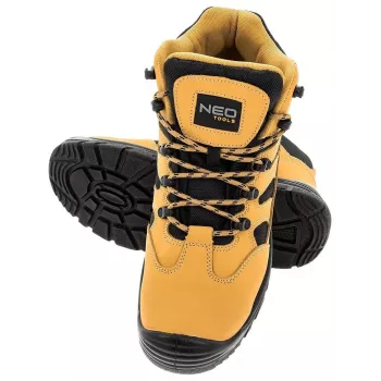 NEO TOOLS 82-128 Zapatos de seguridad S1P SRC con puntera de acero, gris/naranja, talla 42