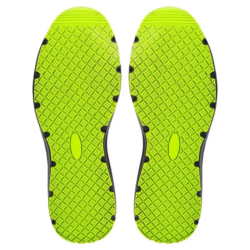 NEO TOOLS 82-161-44 zapatos de seguridad S1P SRC con puntera de acero y plantilla antiperforación, parte superior de serraje y malla, suela de PU de doble densidad, negro/gris con detalles naranjas, talla 44