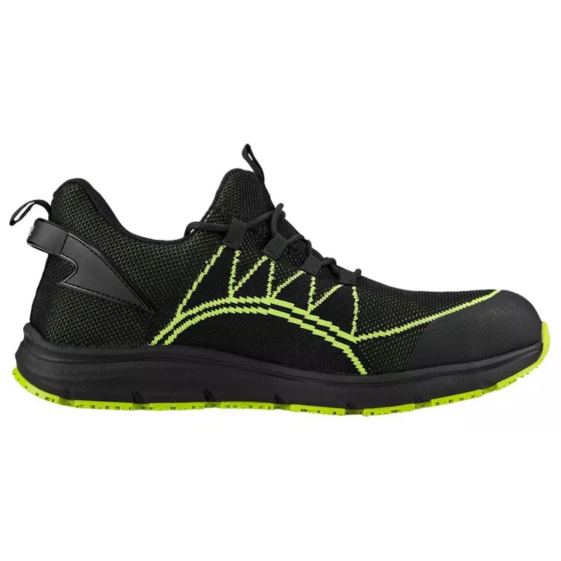 NEO Tools 82-161-46 Zapatos de seguridad S1P SRC con puntera de acero, serraje, talla EU 46, negro/gris/amarillo