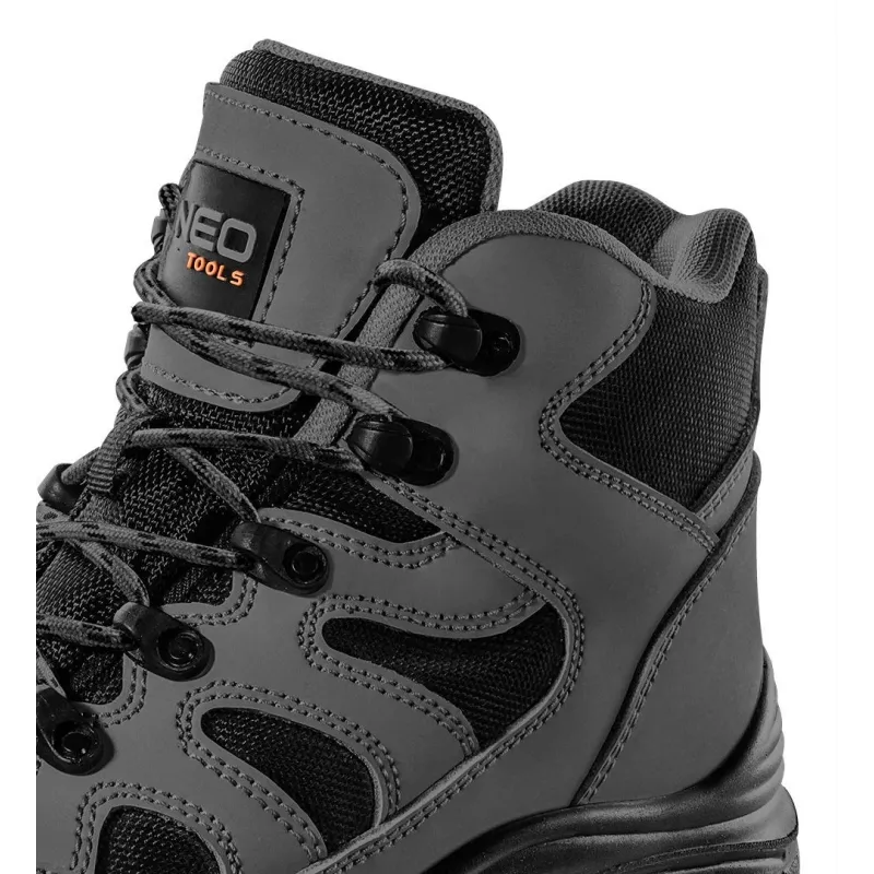 NEO TOOLS 82-167-41 zapatos de seguridad S1P SRC - puntera de acero, plantilla antiperforación, negro/gris, talla 41