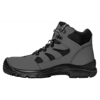 NEO Tools 82-167-46 zapatos de seguridad S1P SRC, talla 46, piel flor, puntera de acero, negro/gris