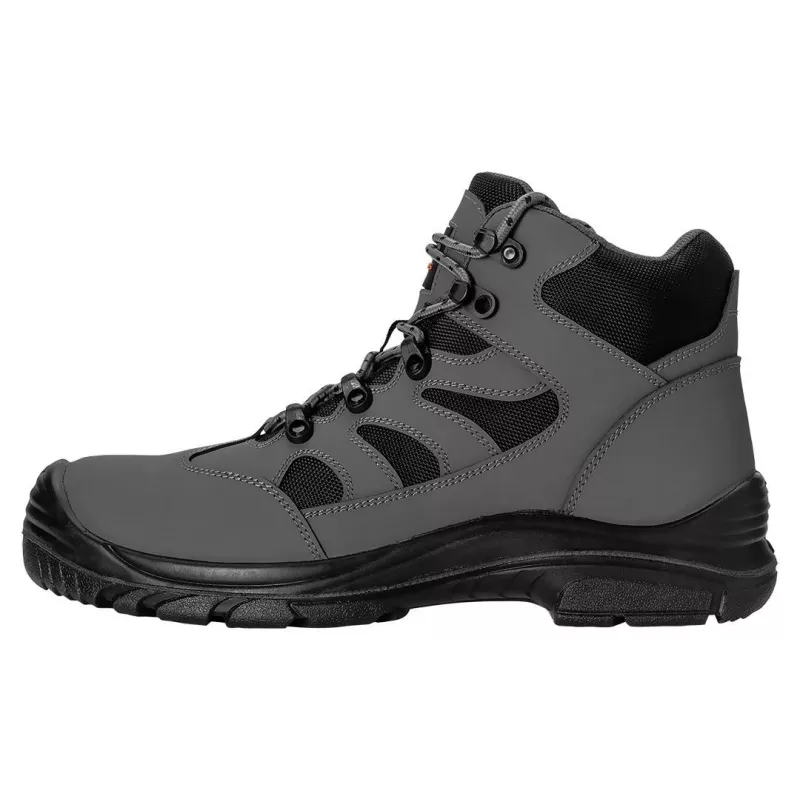 NEO Tools 82-167-46 zapatos de seguridad S1P SRC, talla 46, piel flor, puntera de acero, negro/gris
