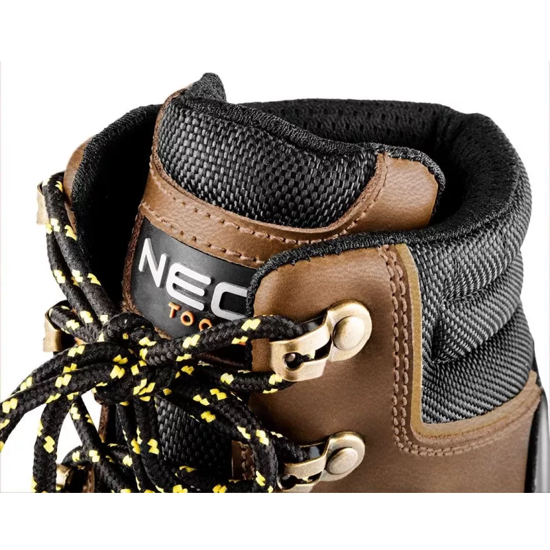 NEO Tools 82-170-44 S1P SRC zapatos de seguridad con puntera de acero, piel serraje, suela de PU, talla 44, negro/gris