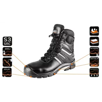 NEO Tools 82-175-40 S1P SRC zapatos de seguridad con puntera de acero talla 40 gris/negro