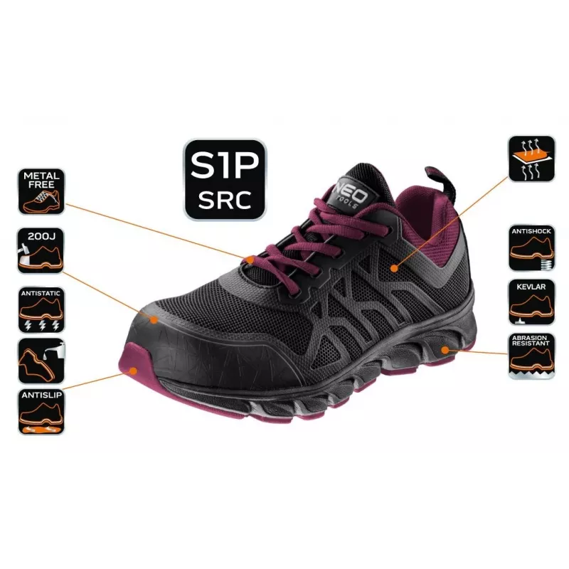 NEO Tools 82-530-40 zapatos de seguridad S3 SRC con puntera de acero, talla 40