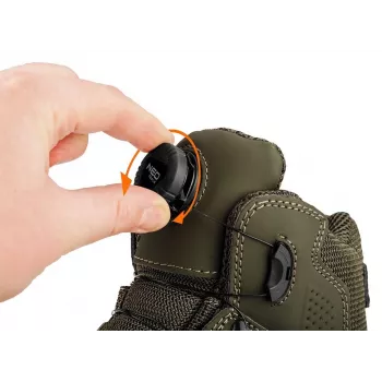 Bota de seguridad NEO TOOLS 82-751-39 S1P SRC con puntera de acero y antiperforación, piel flor, suela de PU de doble densidad, talla 39 EU, negro/gris