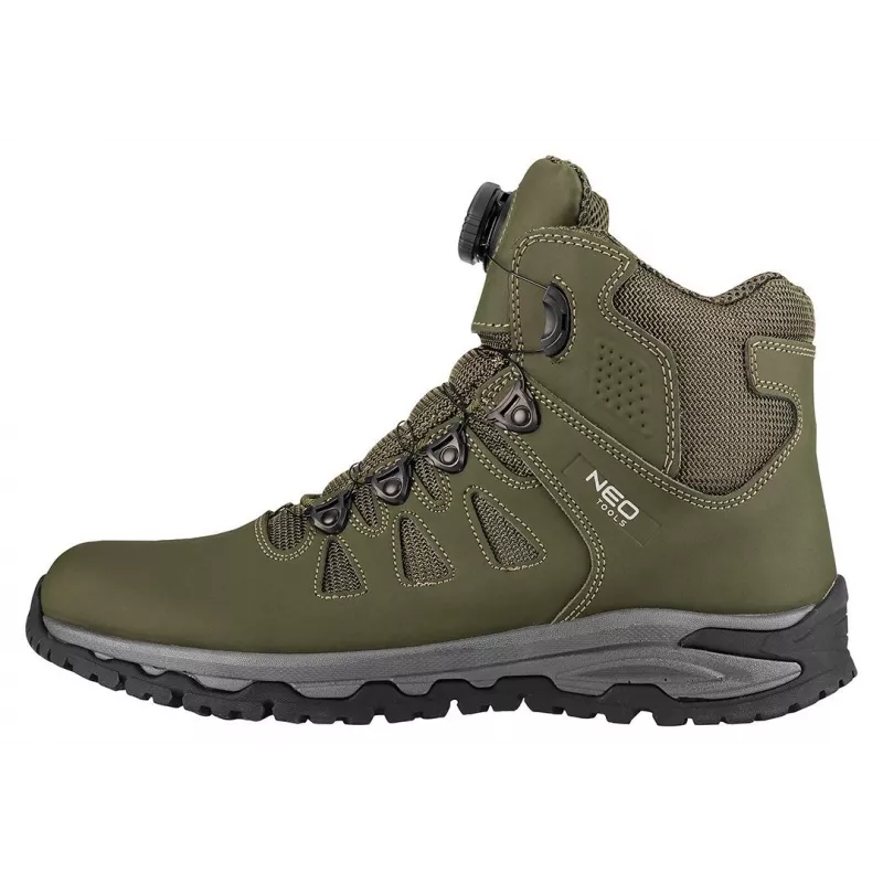 NEO TOOLS 82-751-40 S1P SRC Zapatos de seguridad con puntera de acero y protección antiperforación, serraje, negro/gris, talla 40