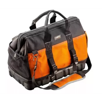 NEO TOOLS 84-305 bolsa de herramientas profesional 40 x 22 x 33 cm, nailon 600D, 18 bolsillos, 15 kg de capacidad
