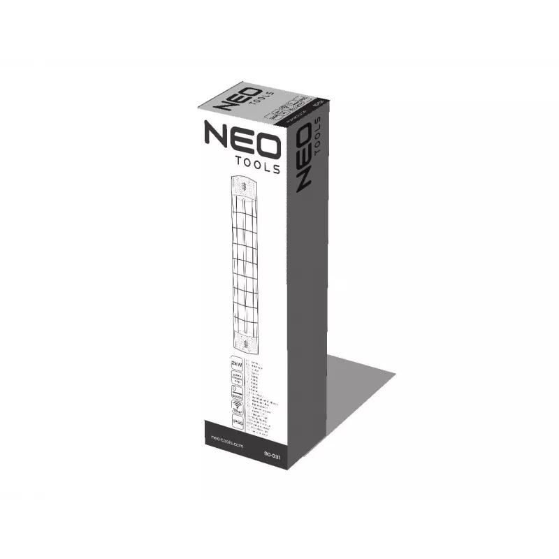 NEO TOOLS 90-031 emisor térmico infrarrojo 2000 W negro IP44 montaje en pared/techo