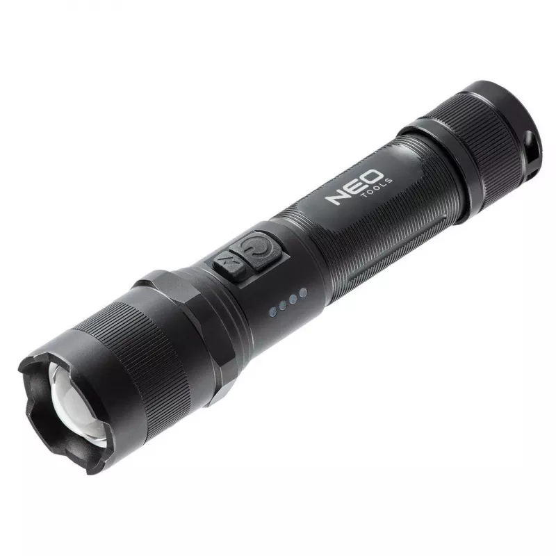 NEO TOOLS 99-035 linterna frontal LED COB con sensor de movimiento, 300 lm, IPX4, USB-C, ángulo ajustable, base magnética