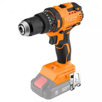 Atornillador percutor sin escobillas NEO TOOLS 18V, portabrocas de cambio rápido 13mm, compacto, Energy+, sin batería