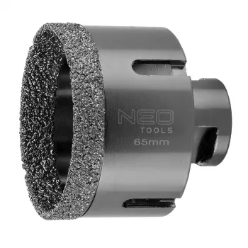 NEO TOOLS Corona de diamante 65 mm M14 soldada al vacío para cerámica, porcelana, granito, mármol, vidrio