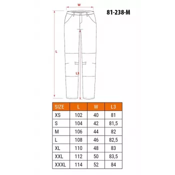 NEO TOOLS HD Pantalón de trabajo slim con cinturón, talla M, negro