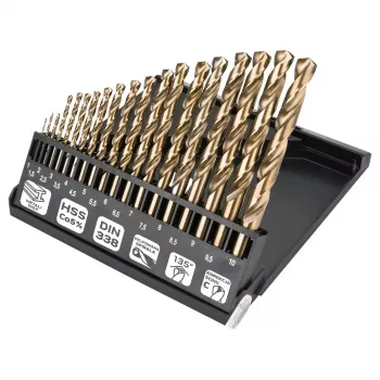 Juego de brocas para metal HSS-Co NEO TOOLS 1,0-10,0 mm, 19 piezas